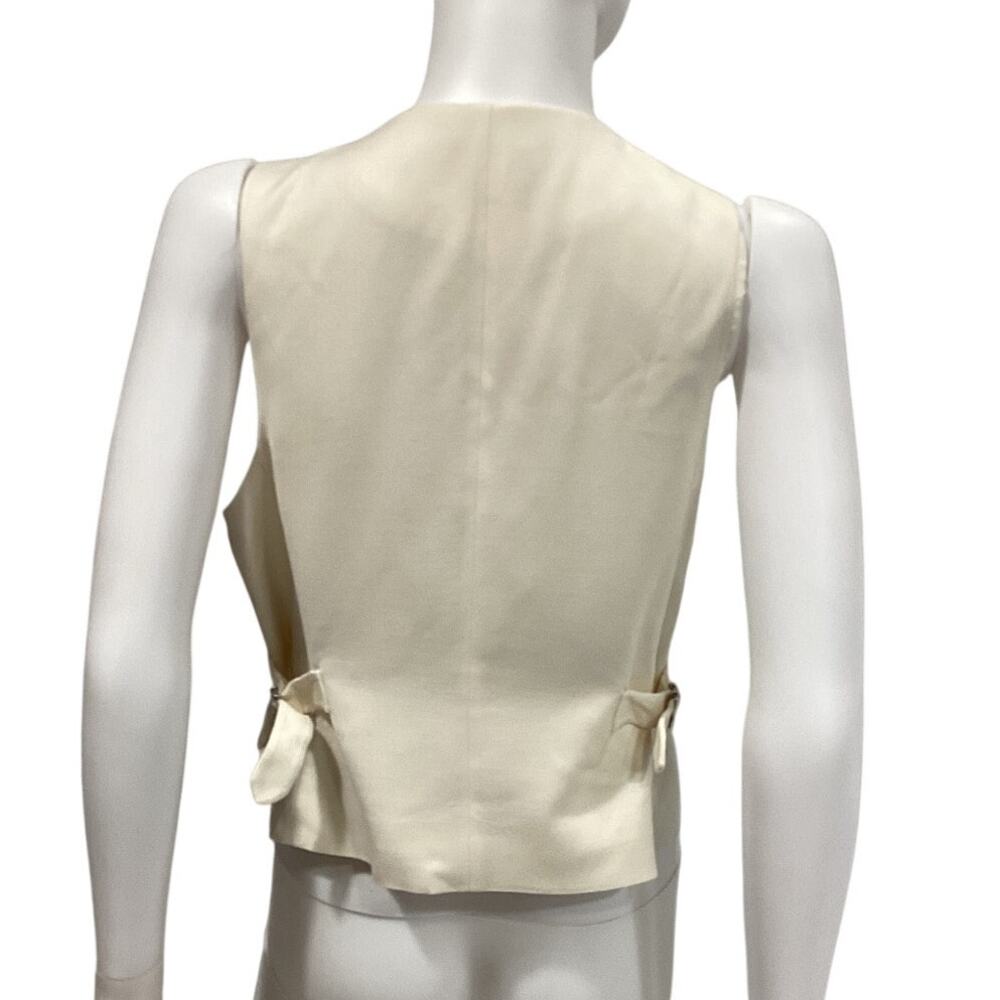 J.Crew Slim-Fit Soft Ivory Drapey Twill Collection Vest Size 8 - Picture 3 of 4